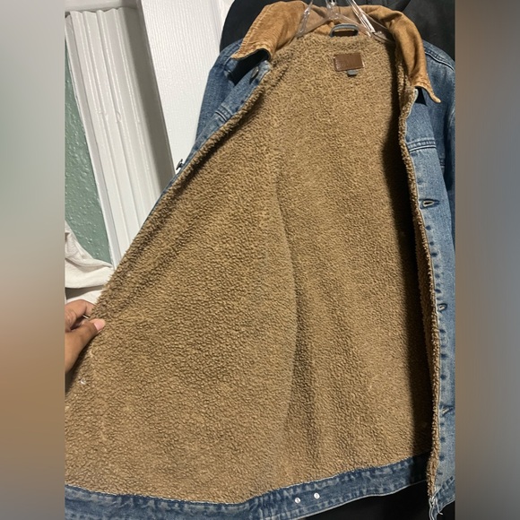 ASOS Chore Coat style Denim Jacket w/Sherpa Lining - Picture 2 of 2